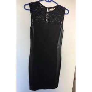 LBD with lace and leather